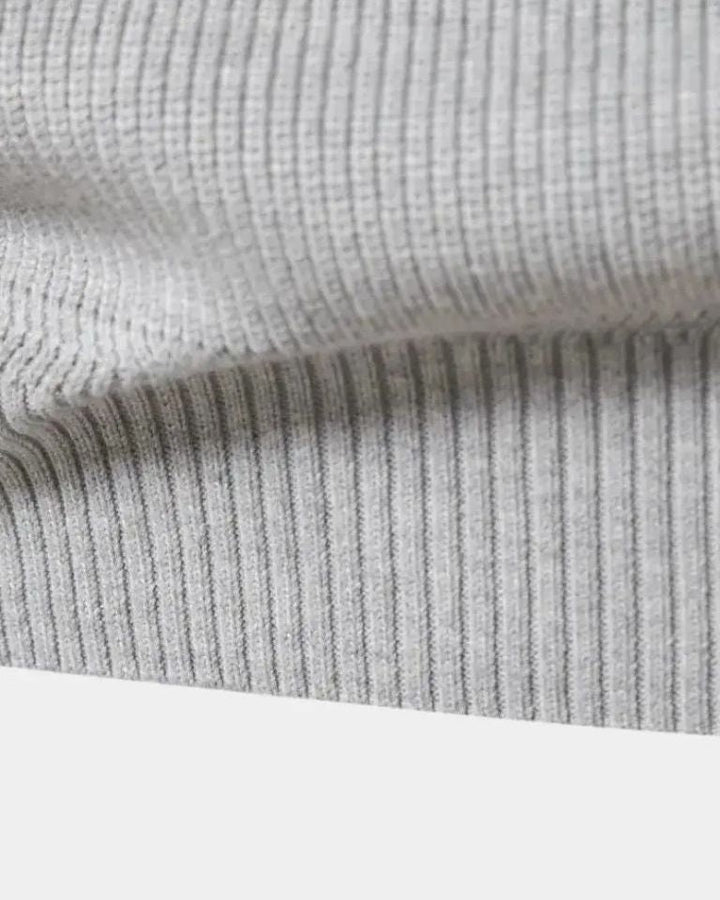 Torben | Hellgrauer Troyer-Pullover