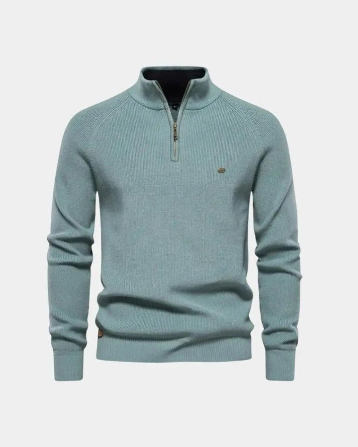 Torben | Hellgrauer Troyer-Pullover
