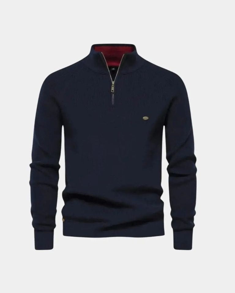 Torben | Hellgrauer Troyer-Pullover