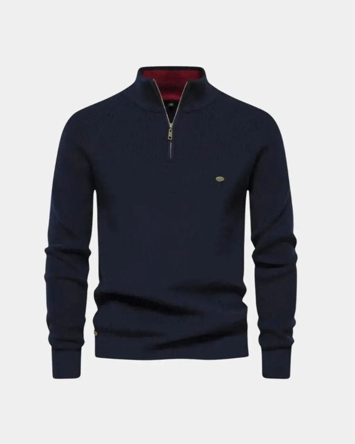 Torben | Hellgrauer Troyer-Pullover