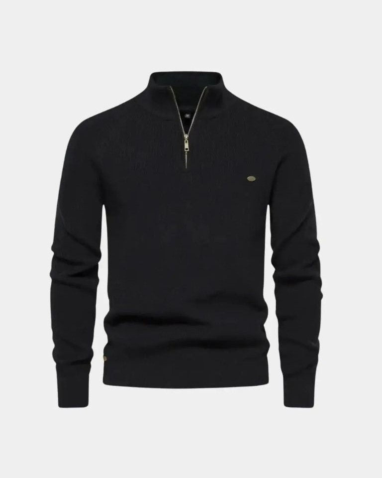 Torben | Hellgrauer Troyer-Pullover