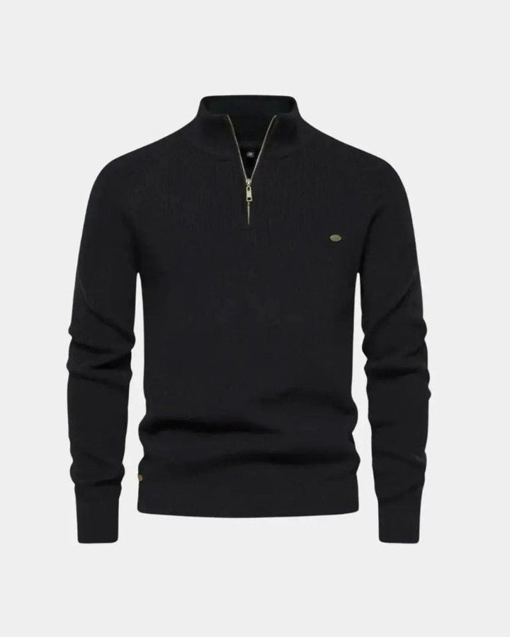Torben | Hellgrauer Troyer-Pullover