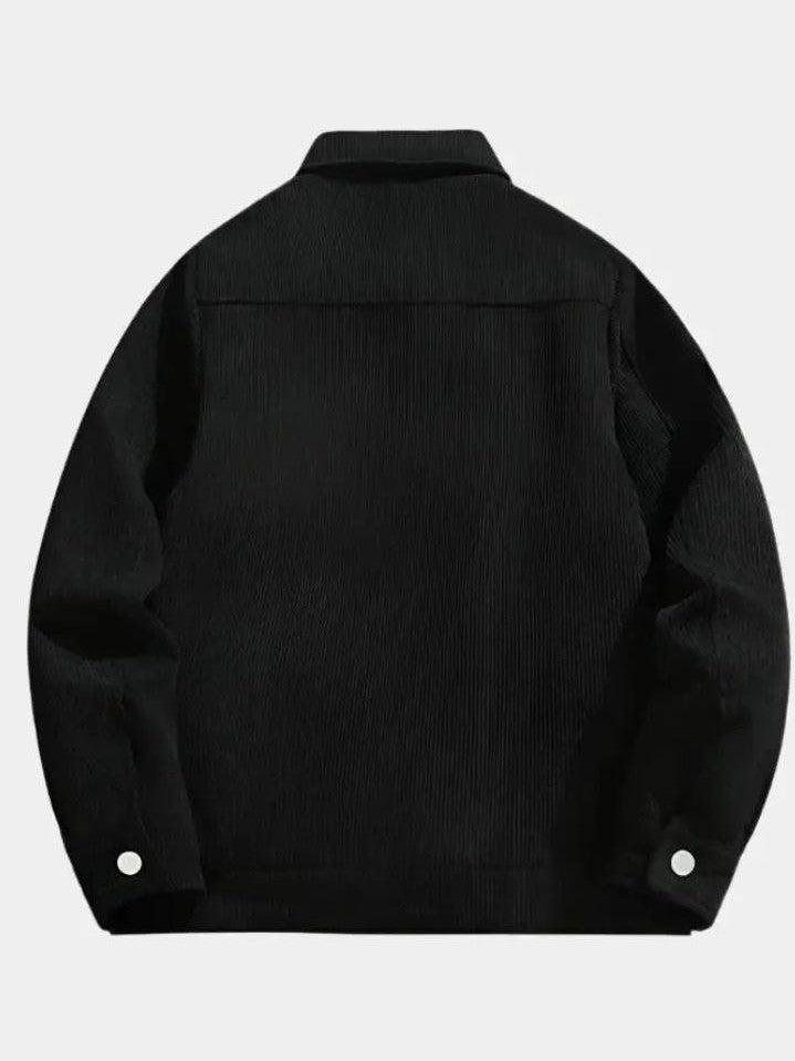 Gernot | Graue Cordjacke mit Teddyfutter