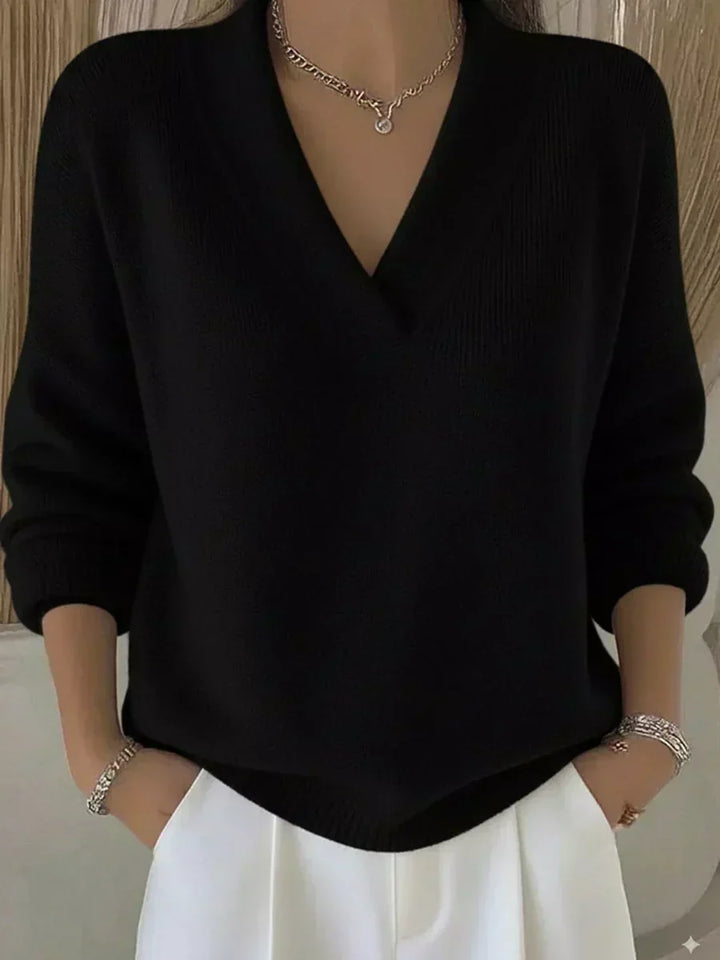Franziska | Lockerer Pullover mit V-Ausschnitt