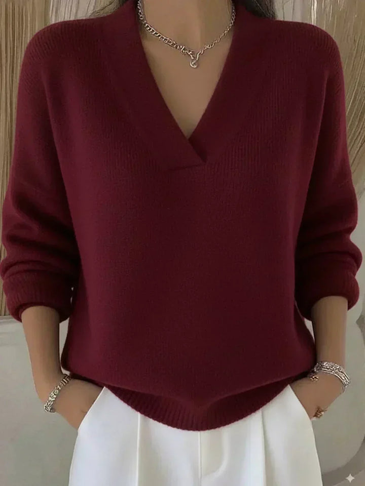 Franziska | Lockerer Pullover mit V-Ausschnitt