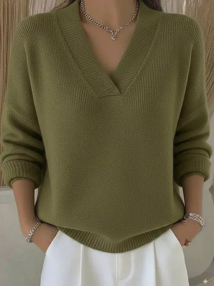 Franziska | Lockerer Pullover mit V-Ausschnitt