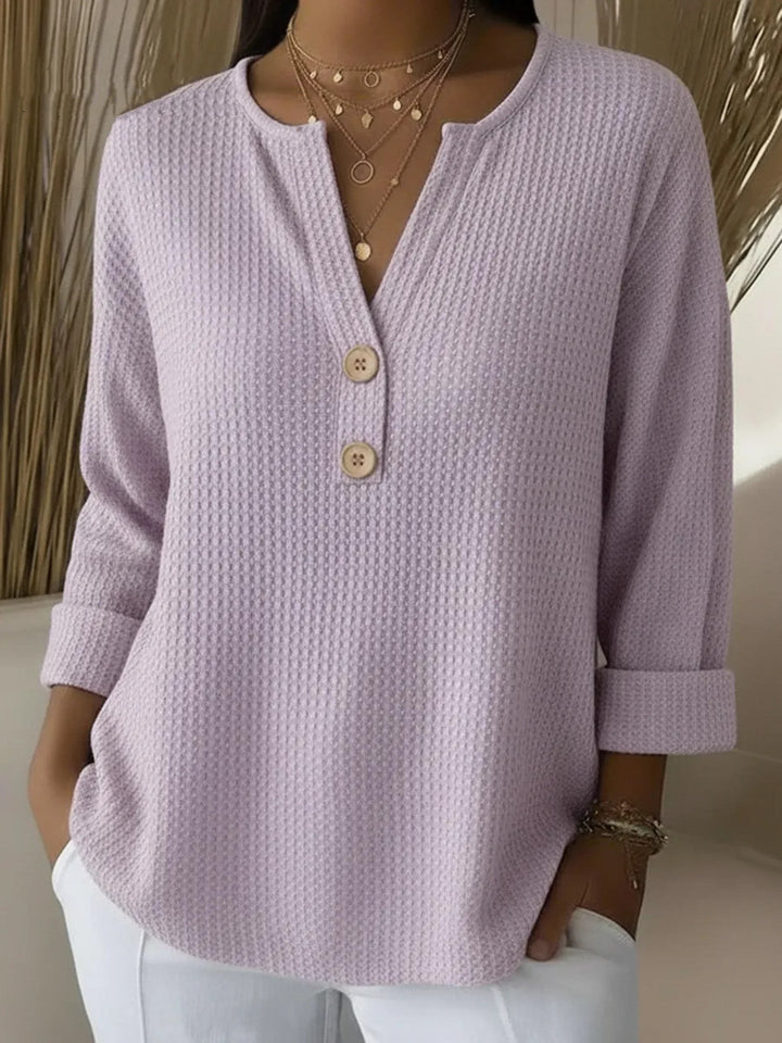 Monika | Henley-Shirt mit Waffelstruktur