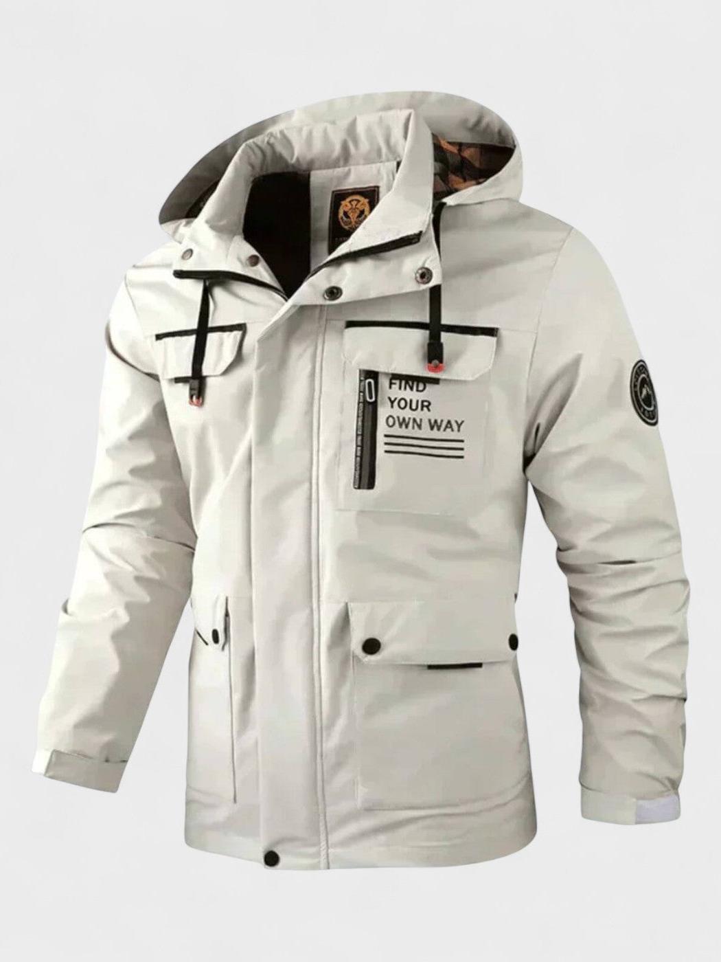 Dirk | Weiße Winterjacke mit Kapuze