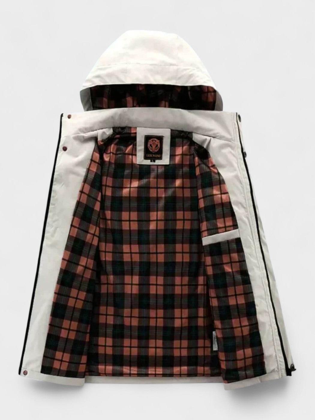Dirk | Weiße Winterjacke mit Kapuze