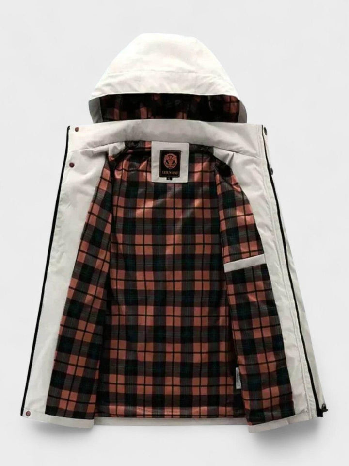 Dirk | Weiße Winterjacke mit Kapuze