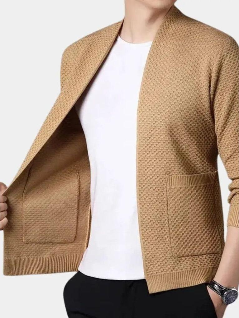 Heinz-Günter | Camelfarbene offene Strickjacke