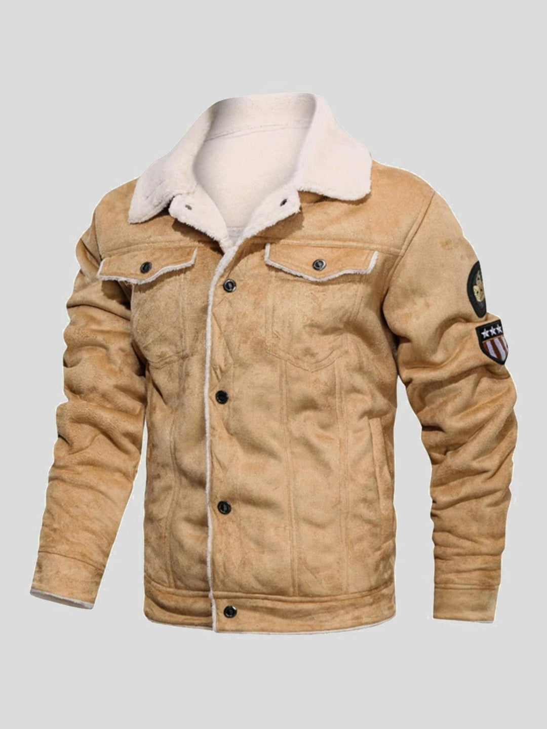 Arnulf | Braune Jacke mit Teddykragen