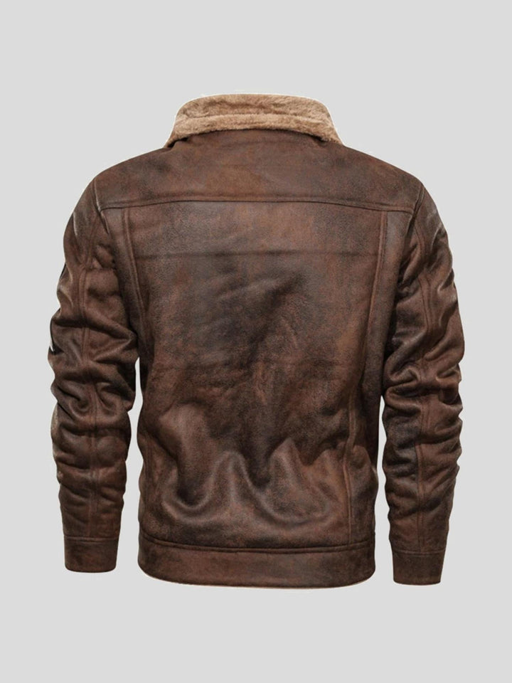 Arnulf | Braune Jacke mit Teddykragen