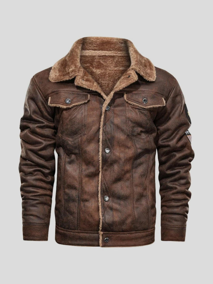 Arnulf | Braune Jacke mit Teddykragen