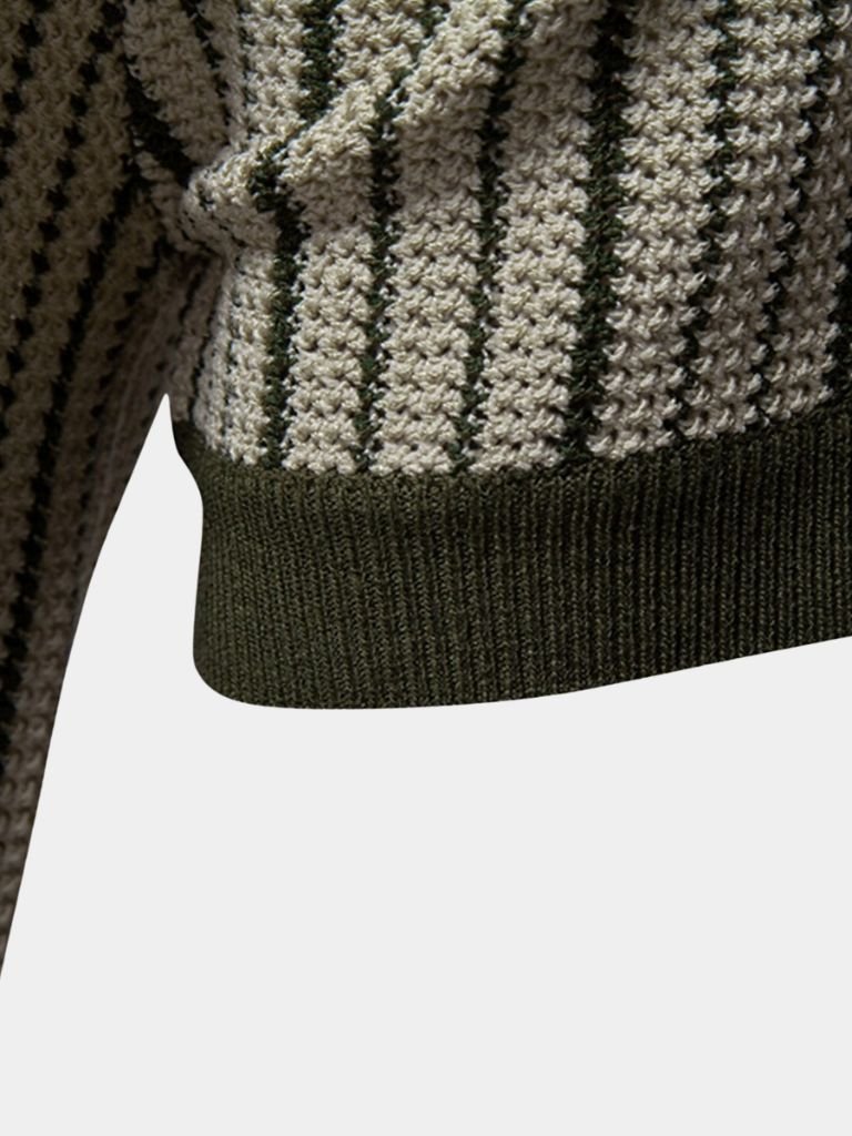 Vinzenz | Gestreiftes Strick-Poloshirt mit Knopfleiste