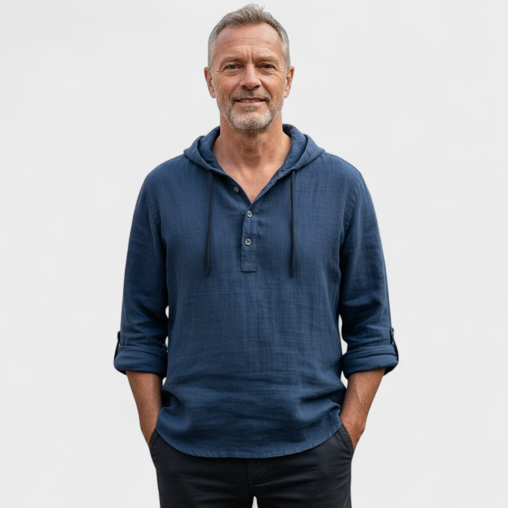 Thomas | Dunkelblaues Freizeithemd