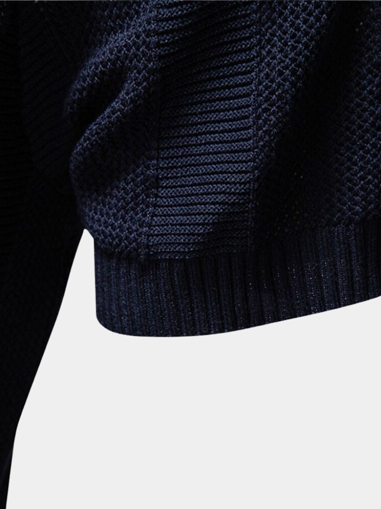 Klaus | Beiges Strick-Poloshirt mit Struktur