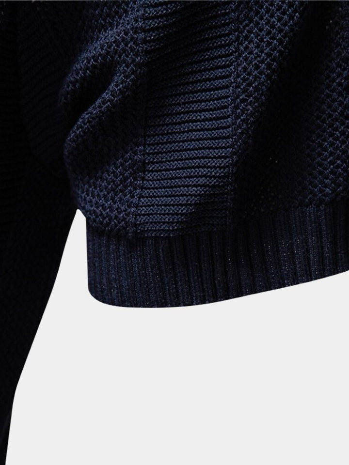 Klaus | Beiges Strick-Poloshirt mit Struktur
