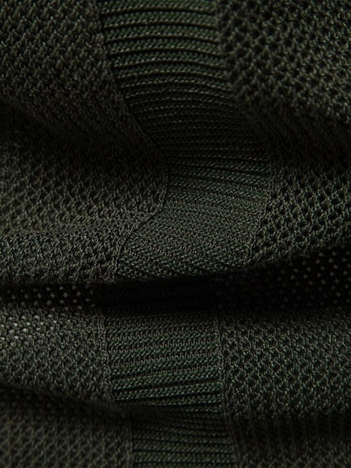 Klaus | Beiges Strick-Poloshirt mit Struktur