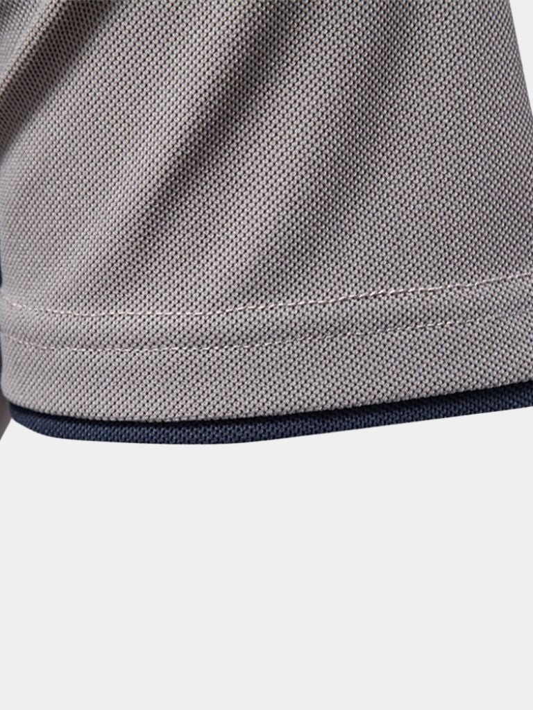 Reinhard | Weißes Poloshirt mit Kontraststreifen