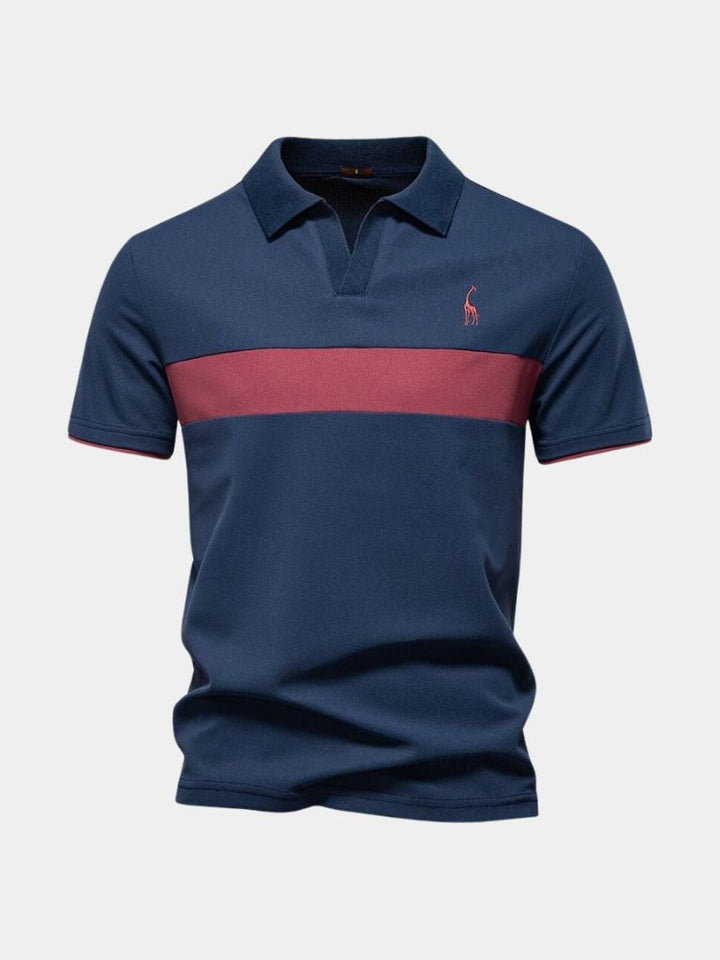 Reinhard | Weißes Poloshirt mit Kontraststreifen