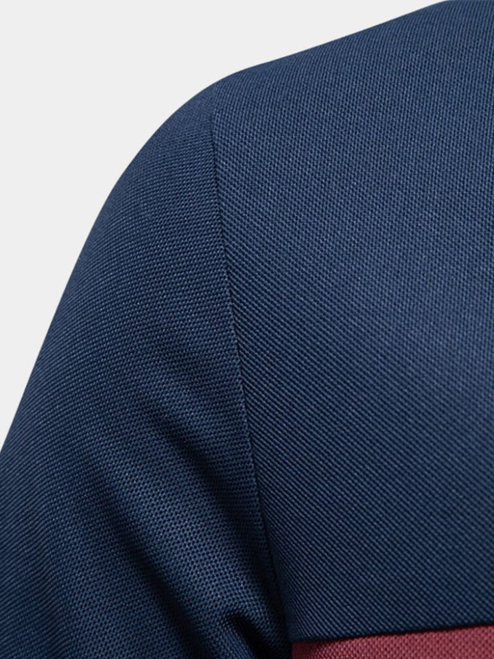 Reinhard | Weißes Poloshirt mit Kontraststreifen