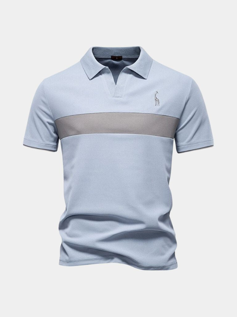 Reinhard | Weißes Poloshirt mit Kontraststreifen