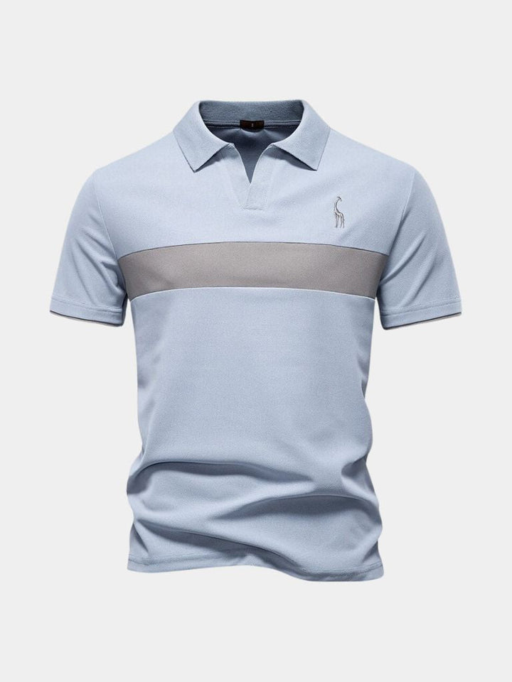 Reinhard | Weißes Poloshirt mit Kontraststreifen