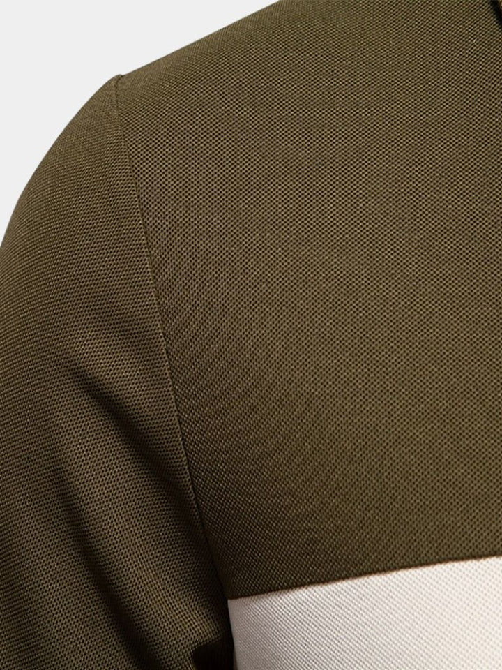 Reinhard | Weißes Poloshirt mit Kontraststreifen