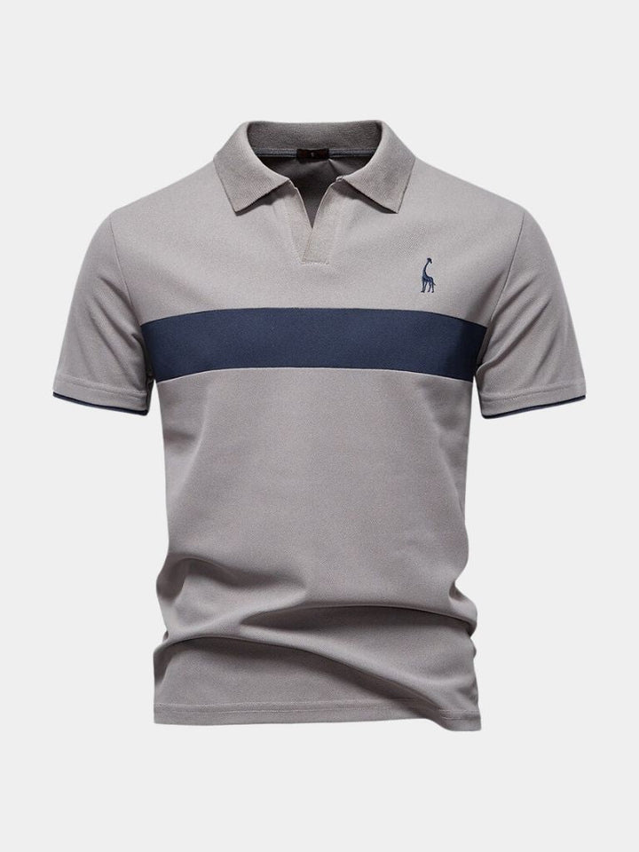 Reinhard | Weißes Poloshirt mit Kontraststreifen