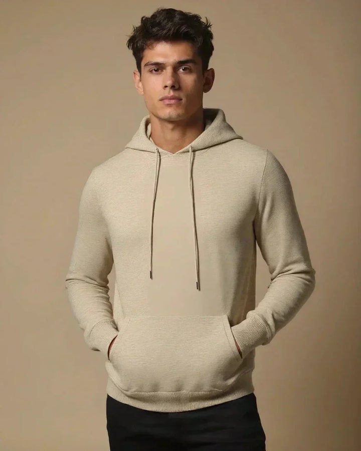 Friedrich | Beiger Strick-Kapuzenpullover