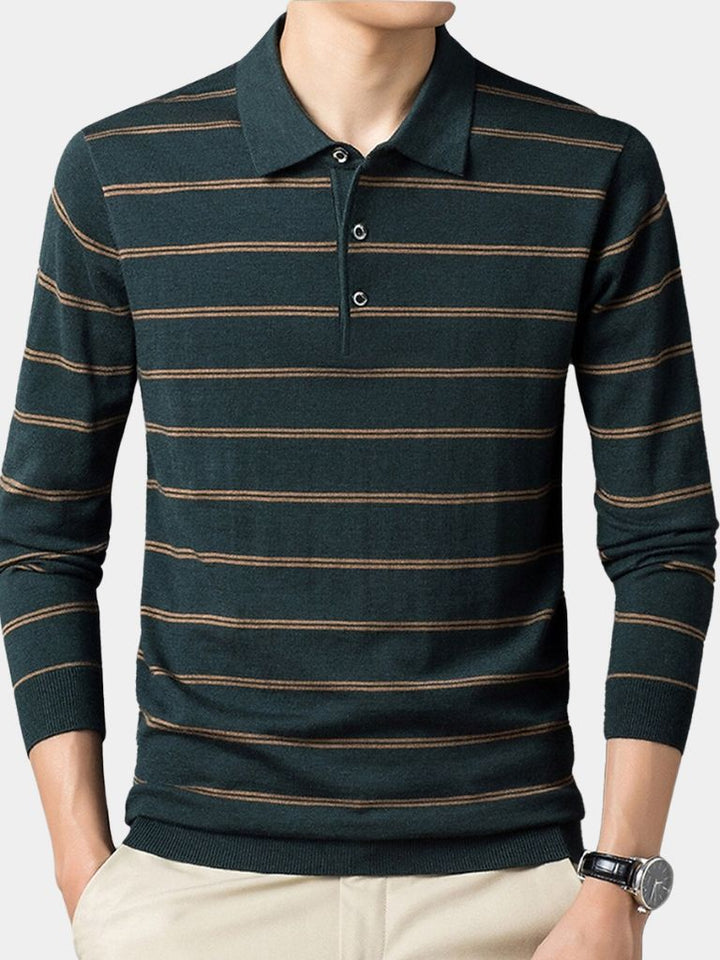 Friedrich | Gestreiftes Langarm-Poloshirt