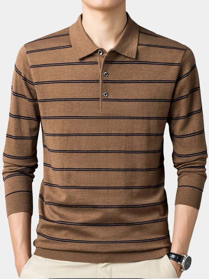 Friedrich | Gestreiftes Langarm-Poloshirt