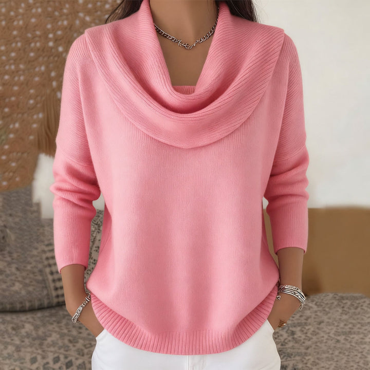 Mia | Pullover mit Wasserfallkragen