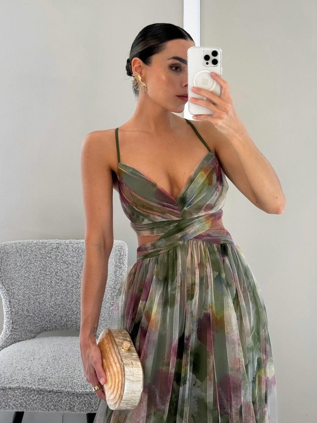 Antonia | Maxikleid Blumenprint mit V-Ausschnitt