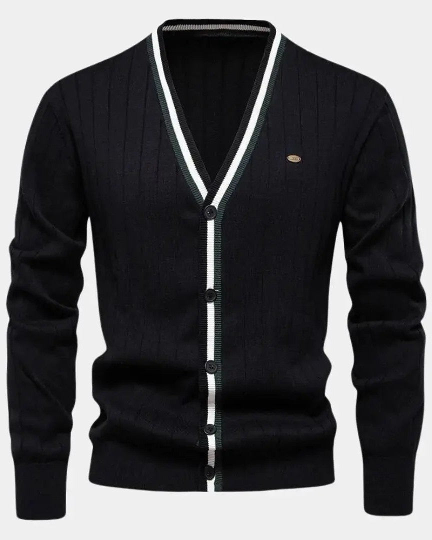 Alfred | Grüne Strickjacke mit V-Ausschnitt