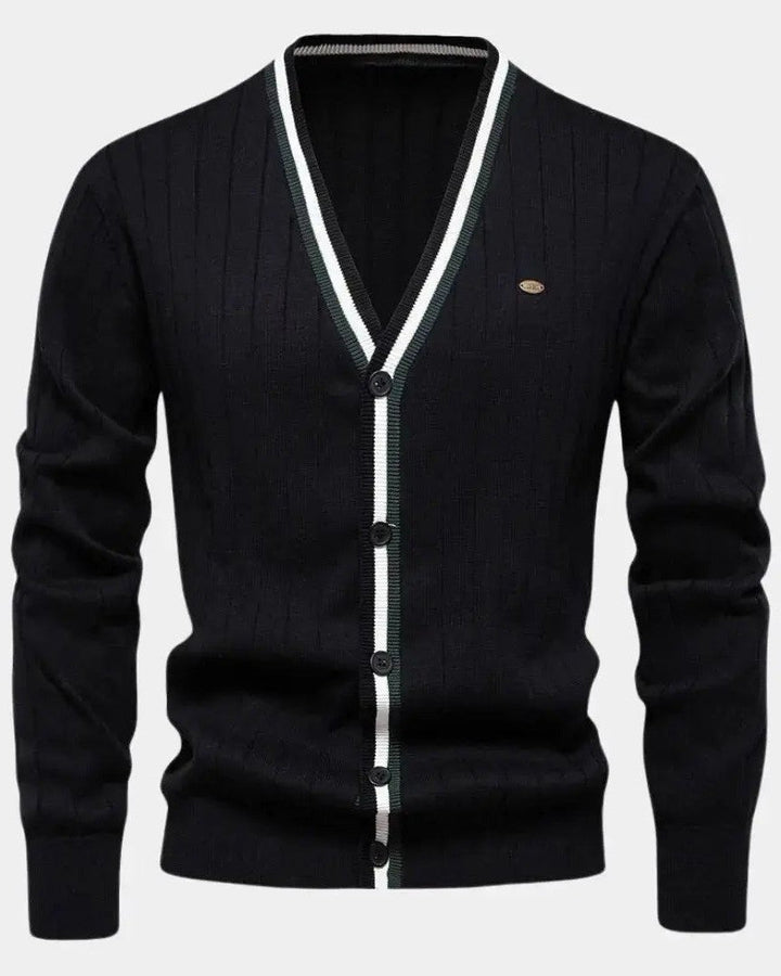 Alfred | Grüne Strickjacke mit V-Ausschnitt