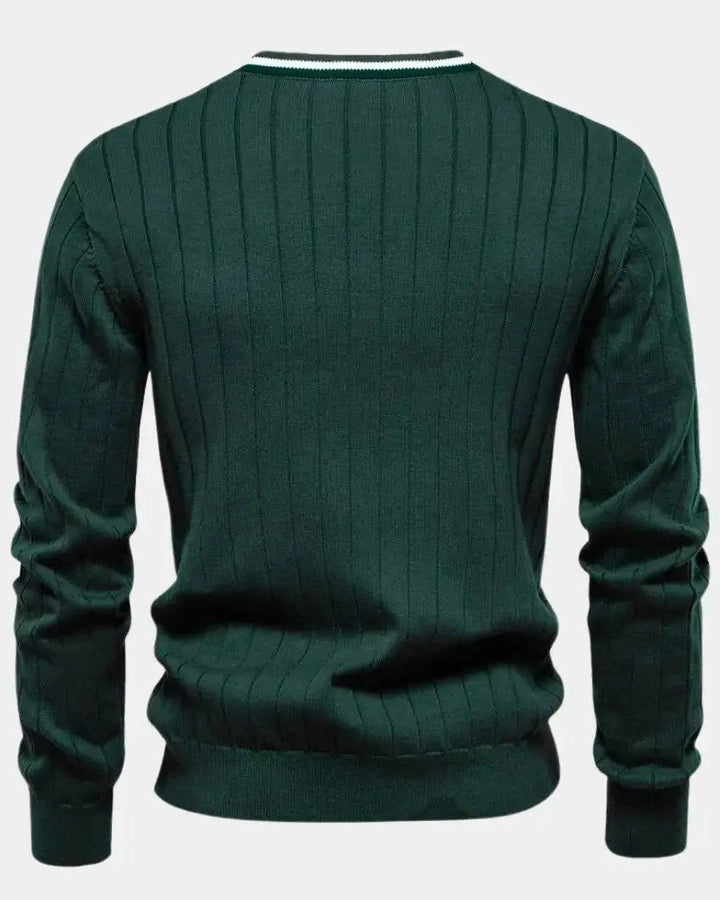Alfred | Grüne Strickjacke mit V-Ausschnitt
