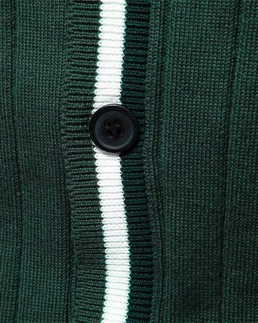Alfred | Grüne Strickjacke mit V-Ausschnitt