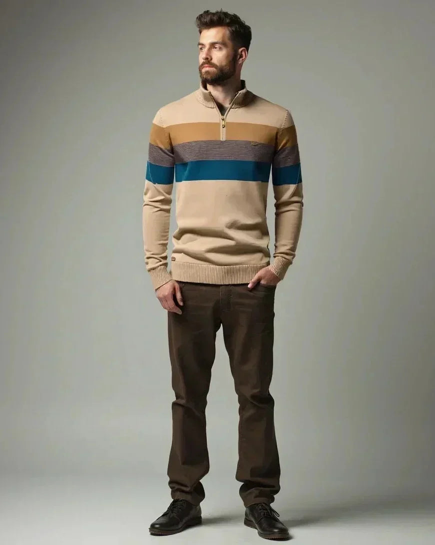 Alfred | Farbblock-Troyer-Pullover