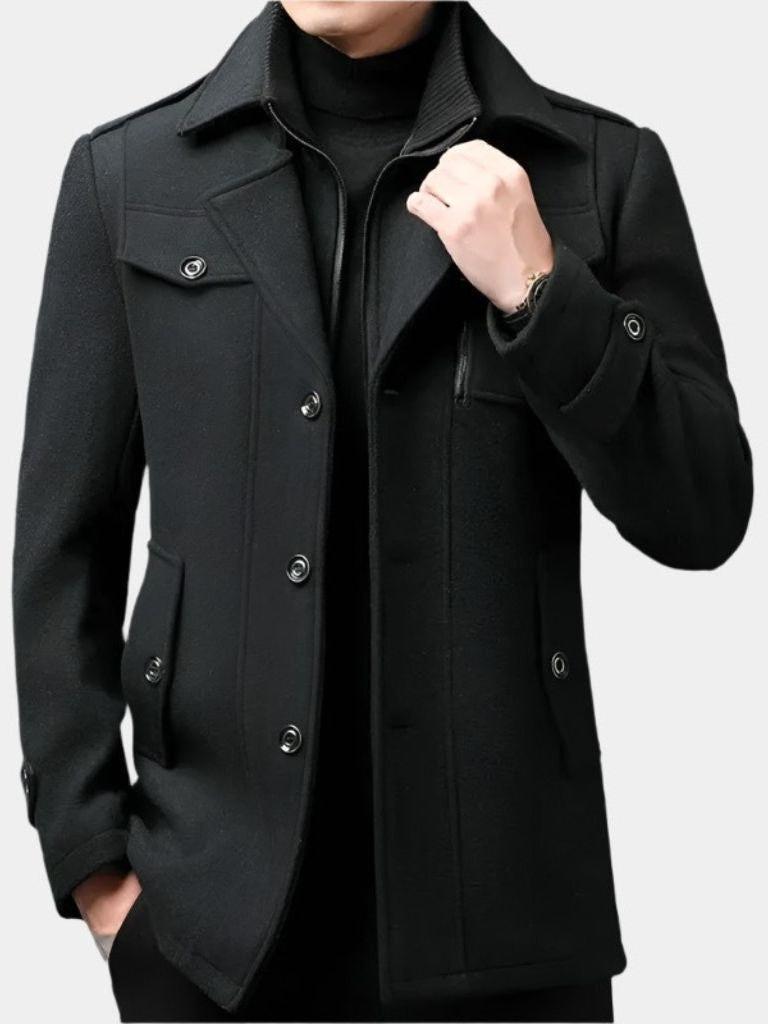 Alfred | Schwarzer Wintermantel
