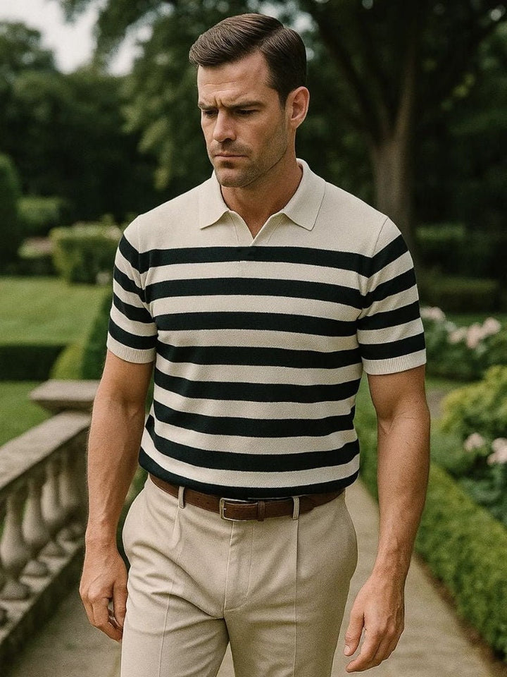 Roland | Schwarz-weiß gestreiftes Poloshirt