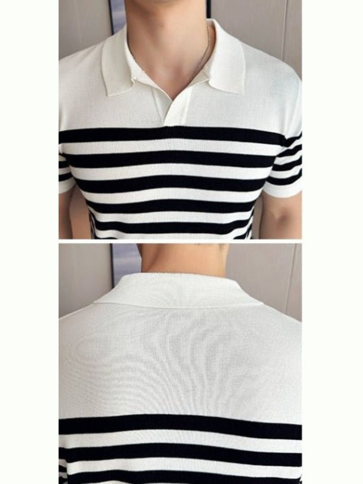 Roland | Schwarz-weiß gestreiftes Poloshirt