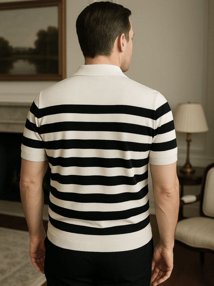 Roland | Schwarz-weiß gestreiftes Poloshirt
