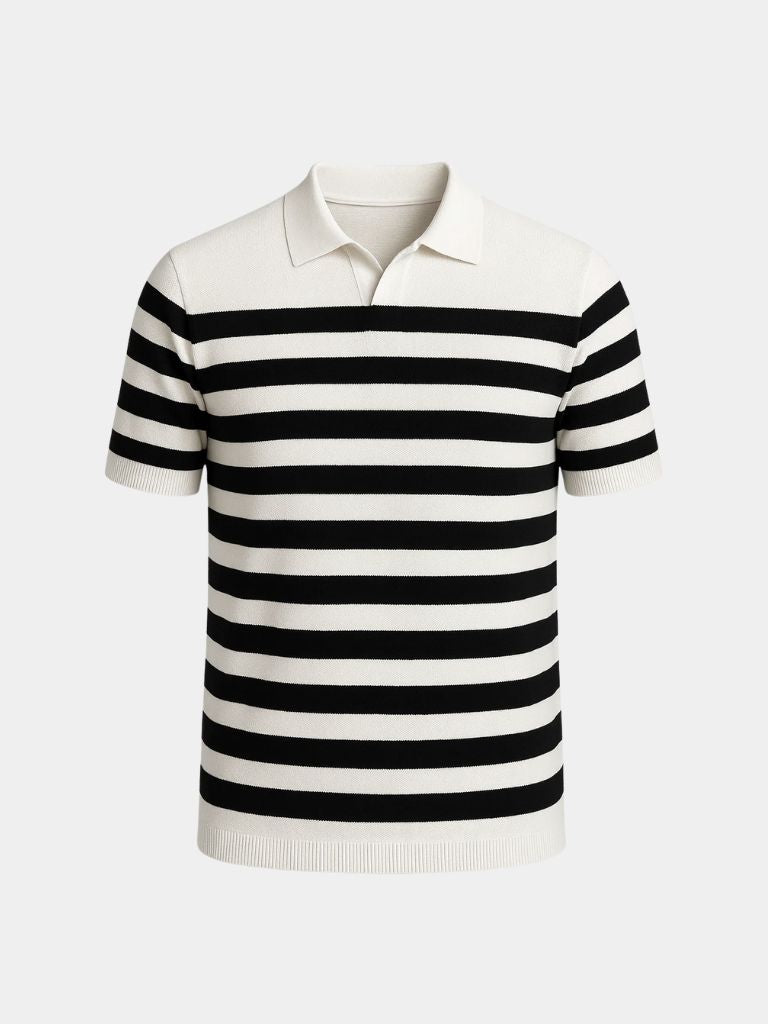 Roland | Schwarz-weiß gestreiftes Poloshirt