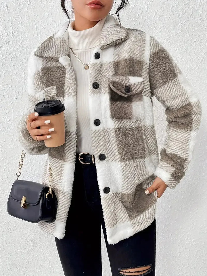 Frieda | Elegante gestreifte Fleecejacke