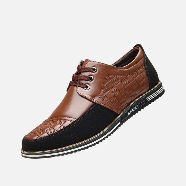 Berthold | Schwarze strukturierte Schnürschuhe