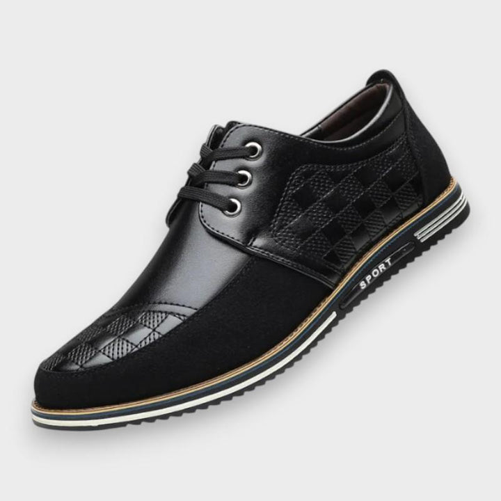 Berthold | Schwarze strukturierte Schnürschuhe