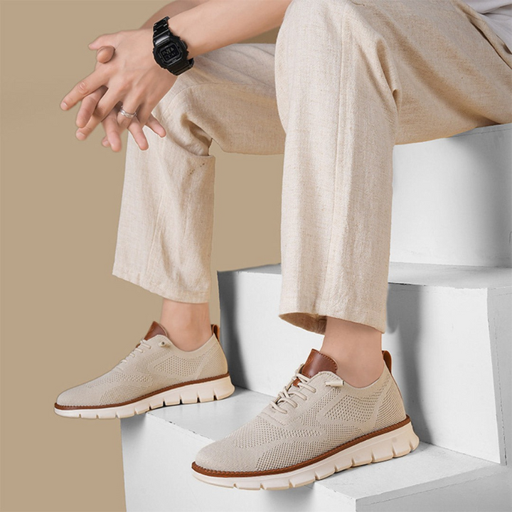 Karl-Heinz | Cremefarbene Strick-Sneaker