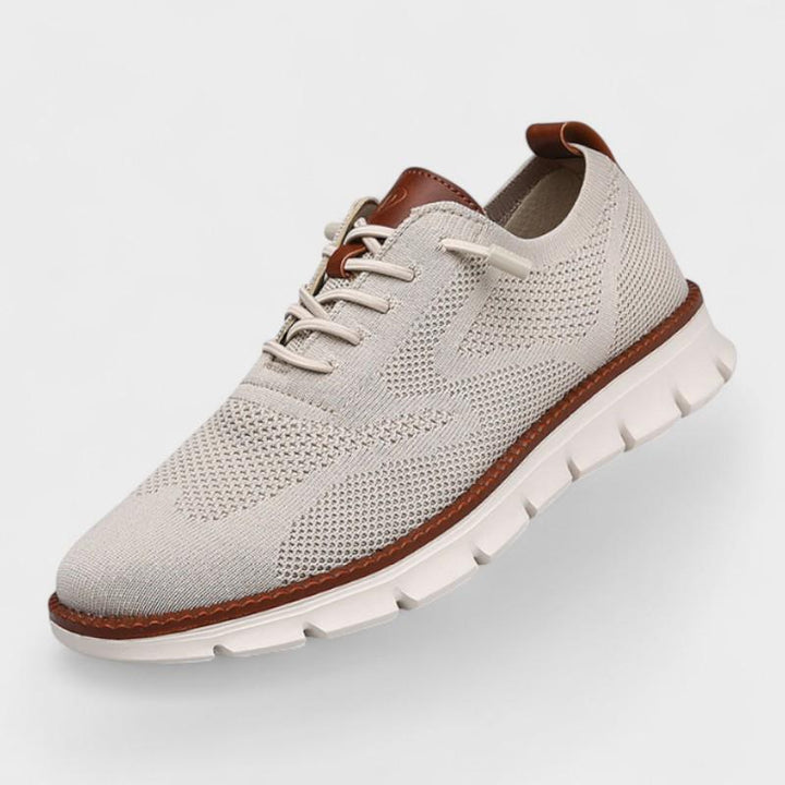 Karl-Heinz | Cremefarbene Strick-Sneaker